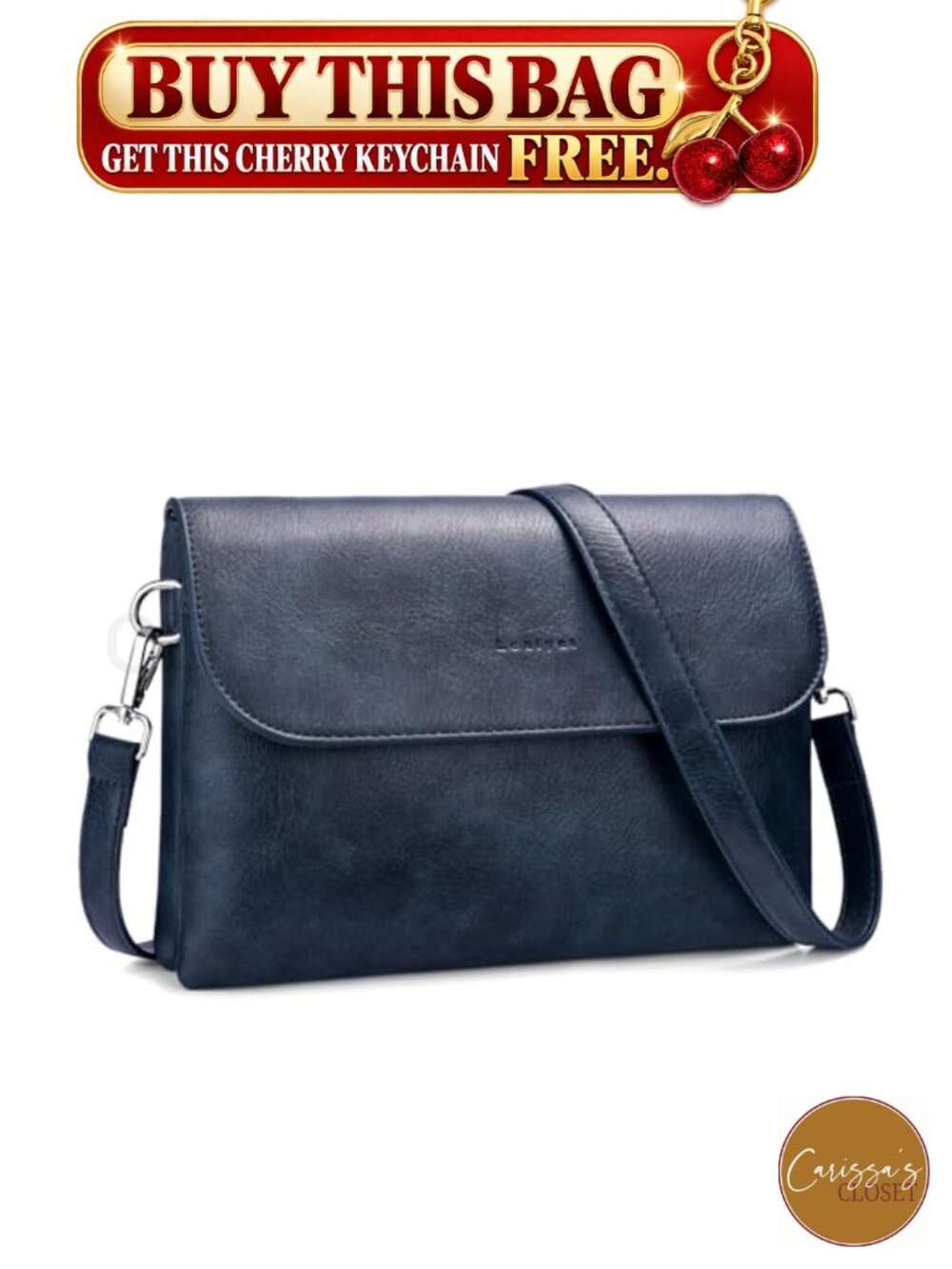 ✨ Vegan Leather RFID Crossbody Bag 2 Detachable Straps Compact Multi-Compartment
